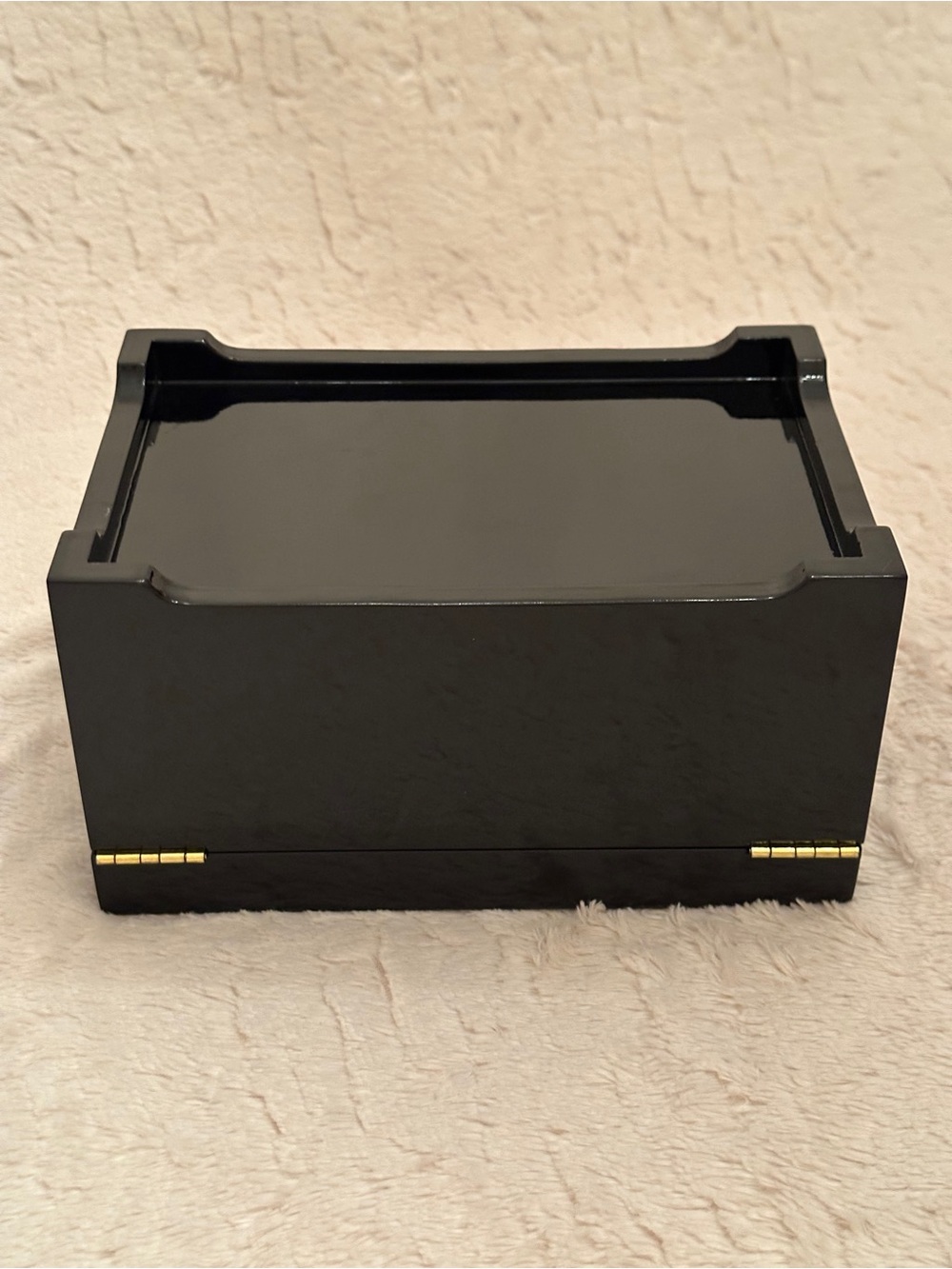Lacquered Jewelry Box with Inlaid Wood Top - Picture 6 of 8